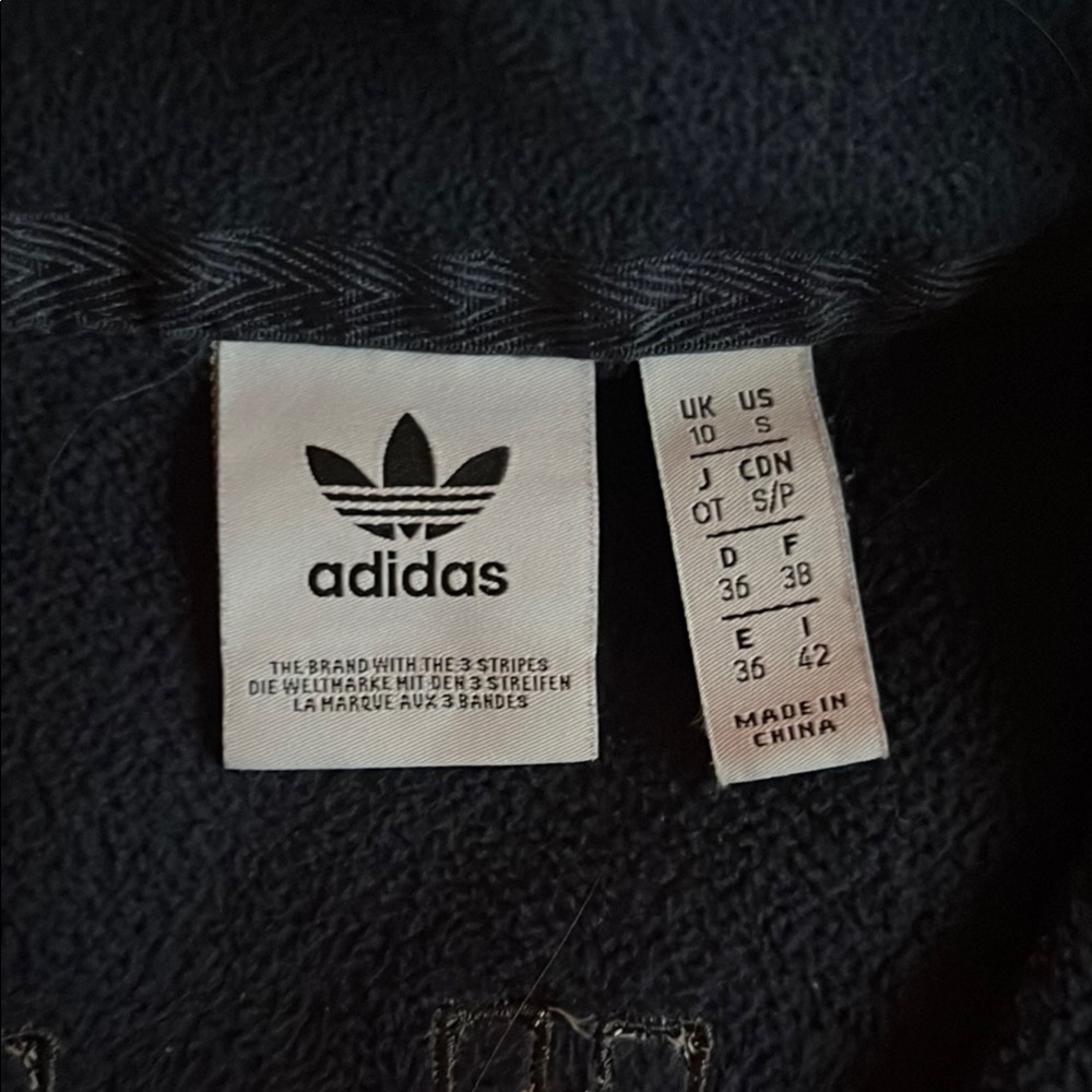 Adidas Blue Long Sleeve Crop Hoodie - Picture 2 of 4